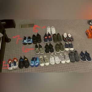 Various toddler boys shoes